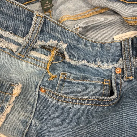 Wild Fable Highest Rise Slim Straight Patchwork Two Toned Denim Jeans Size 00 - Picture 8 of 9